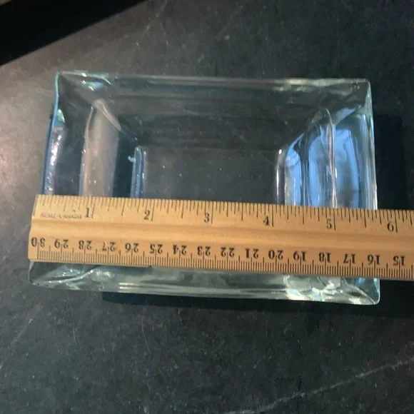 VINTAGE | Rectangular Glass Ashtray - Picture 4 of 7